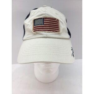 Panama Jack Tan American Flag Patch Hat USA Baseball Style Cap Adj Mesh Back